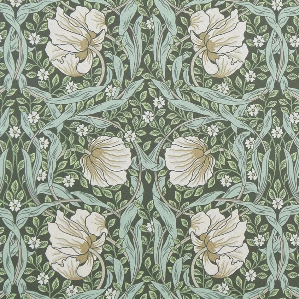 Textilvaxduk< Textilvaxduk Grace grön - Klassisk blommig Arts and Crafts design