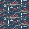 Textilvaxduk<Arvidssons textil Textilvaxduk Kust blå
