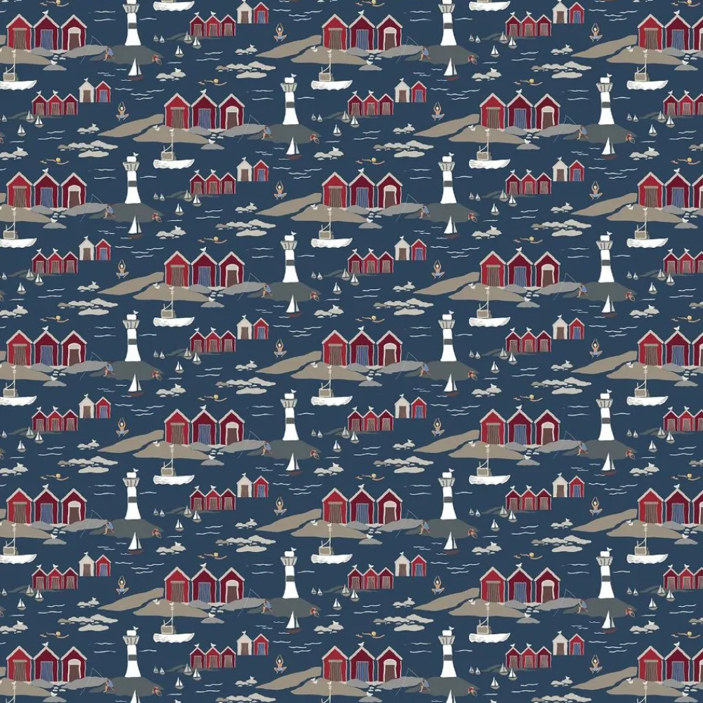 Textilvaxduk<Arvidssons textil Textilvaxduk Kust blå