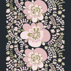 Textilvaxduk<Arvidssons textil Textilvaxduk Viveka svart-rosa