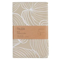 Bordsduk< Tilda beige bordsduk med grafiskt mönster i bomull 140x280cm
