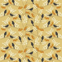Gardintyger Mönstrade|Arvidssons Textil<Arvidssons textil Trast i hast gul-orange tyg
