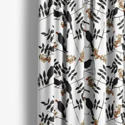 Gardintyger Mönstrade|Arvidssons Textil<Arvidssons textil Trast i hast svart tyg