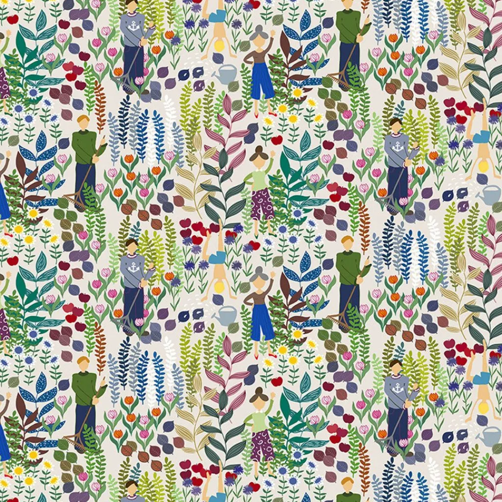 Gardintyger Mönstrade|Arvidssons Textil<Arvidssons textil Trädgård beige