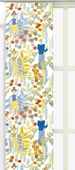 Panelgardiner<Arvidssons textil Trädgård halvlinne panelgardiner