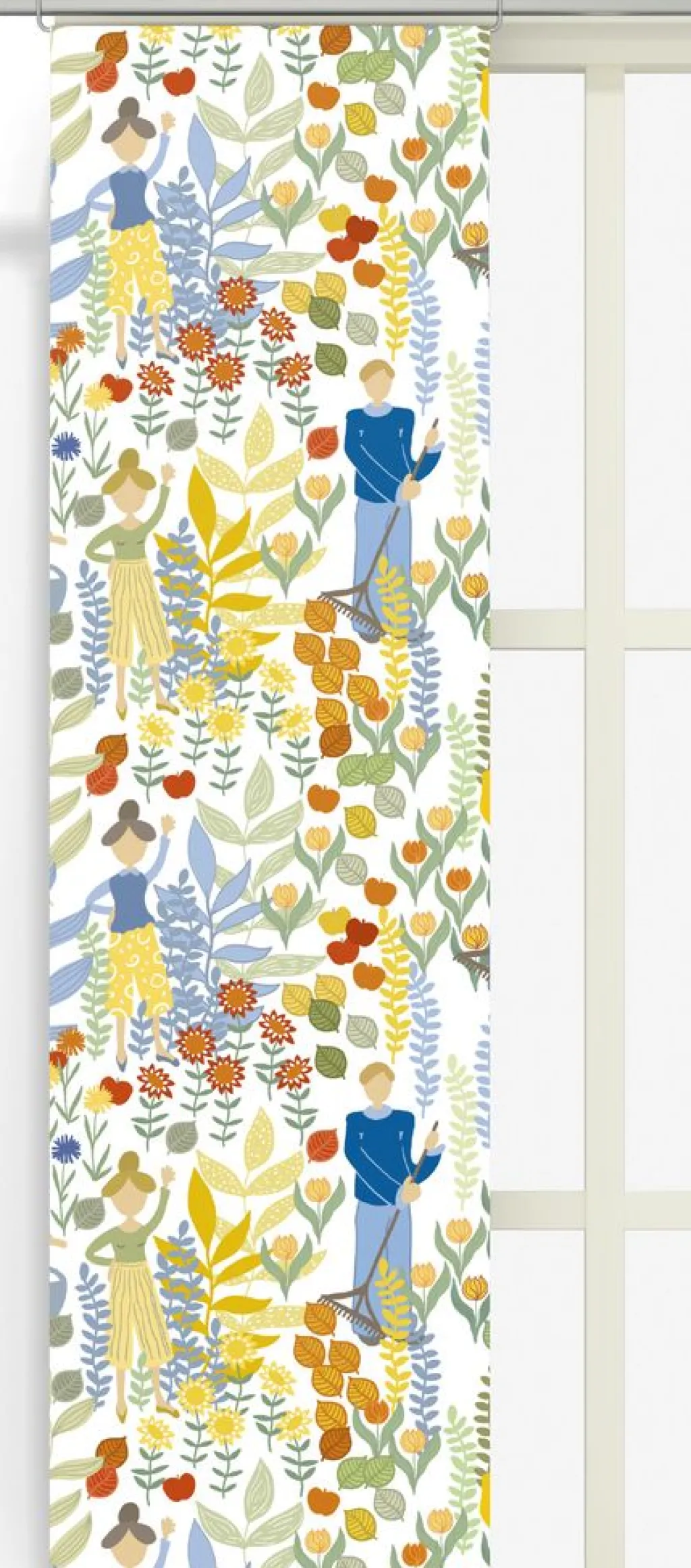 Panelgardiner<Arvidssons textil Trädgård halvlinne panelgardiner