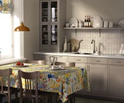 Bordsduk<Arvidssons textil Trädgård multi halvlinne bordsduk