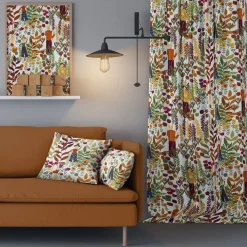 Gardintyger Mönstrade|Arvidssons Textil<Arvidssons textil Trädgård orange/vit tyg