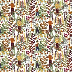 Gardintyger Mönstrade|Arvidssons Textil<Arvidssons textil Trädgård orange/vit tyg