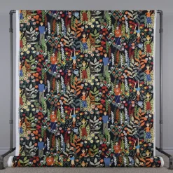 Gardintyger Mönstrade|Arvidssons Textil<Arvidssons textil Trädgård svart/orange tyg
