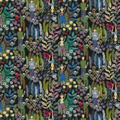 Gardintyger Mönstrade|Arvidssons Textil<Arvidssons textil Trädgård svart tyg