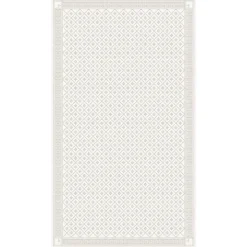 Bordsduk<Ekelund Åttebladsrose beige duk 150x260cm - s Linneväveri