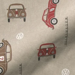 Gardintyger Mönstrade< Tyg med Folkabubblor - VW beetle racing