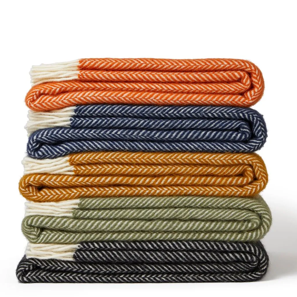 Ullplädar<Tweedmill textiles Ullpläd Fishbone Cinnamon, 100% Ull, 150x183 cm