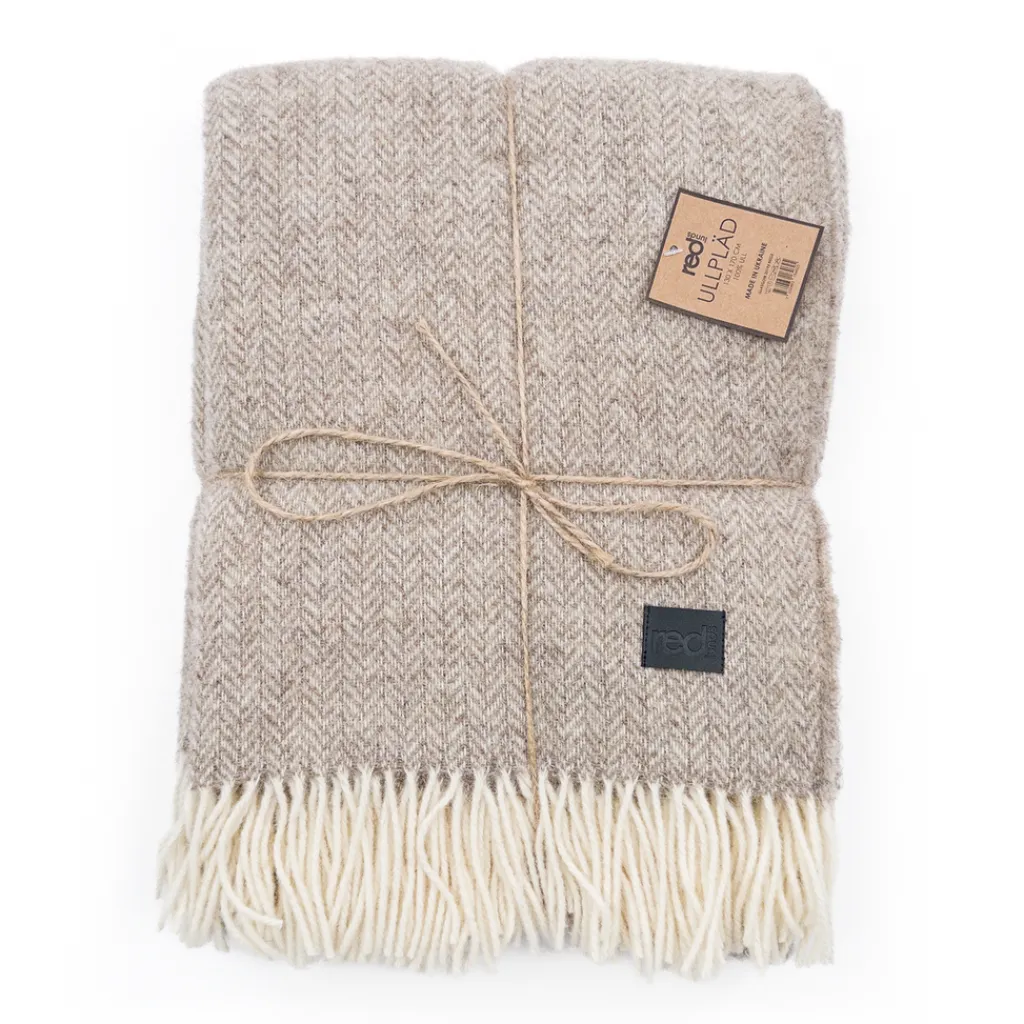 Ullplädar<Redlunds Ullpläd Glasgow beige 130x170 cm