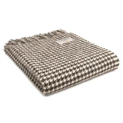 Ullplädar<Tweedmill textiles Ullpläd Houndstooth Charcoal, 100% Ull, 140x183 cm