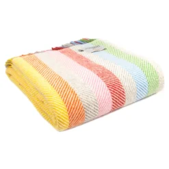 Ullplädar<Tweedmill textiles Ullpläd Stripe Rainbow Grey, 100% Ull, 150x183 cm