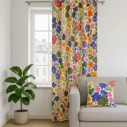 Gardiner Mönstrade<Arvidssons textil Ulvön blommiga gardiner