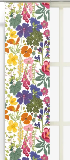 Panelgardiner<Arvidssons textil Ulvön panelgardiner med färgglatt blomstermönster