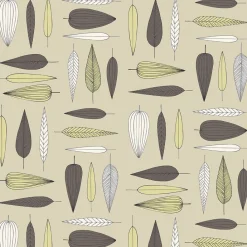 Gardintyger Mönstrade|Arvidssons Textil<Arvidssons textil Under trädet beige tyg – metervara med lövmönster