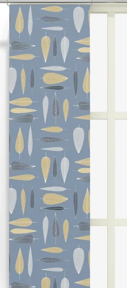 Panelgardiner<Arvidssons textil Under trädet blå panelgardiner