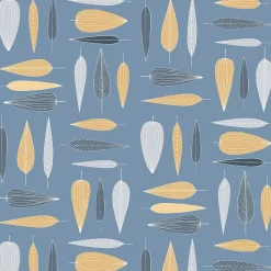 Gardintyger Mönstrade|Arvidssons Textil<Arvidssons textil Under trädet blå tyg – bomullstyg med blad