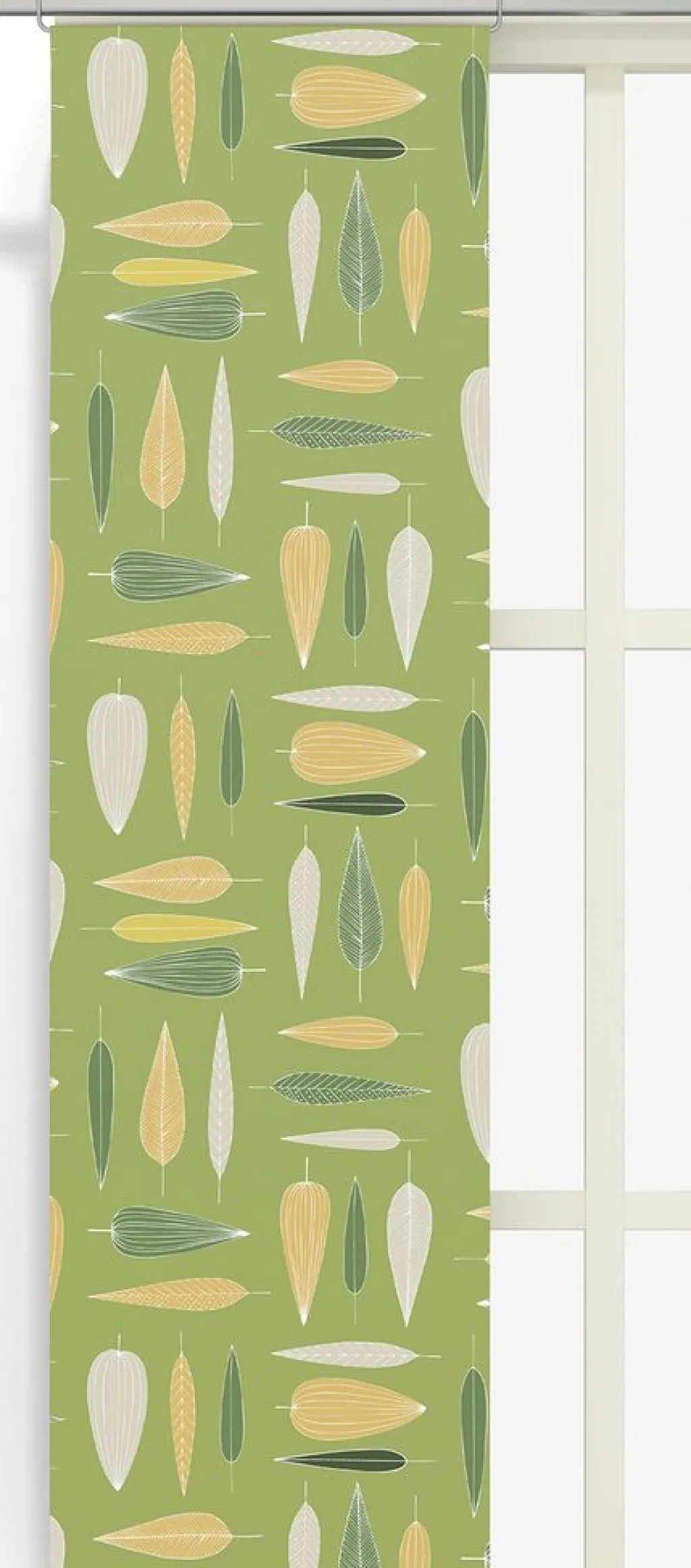 Panelgardiner<Arvidssons textil Under trädet grön panelgardiner