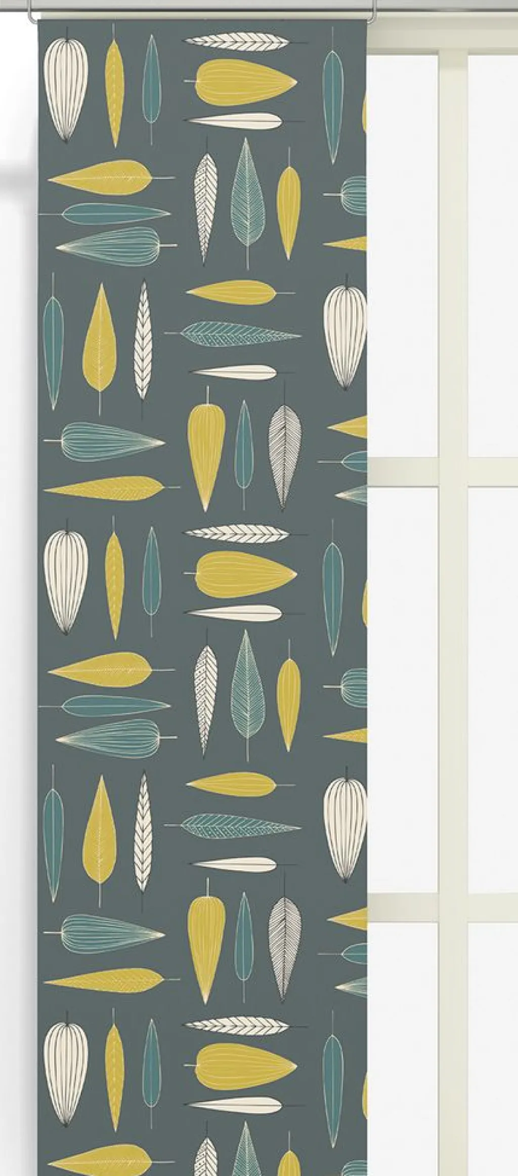 Panelgardiner<Arvidssons textil Under trädet turkos panelgardiner