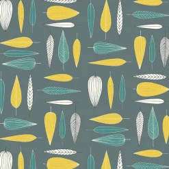 Gardintyger Mönstrade|Arvidssons Textil<Arvidssons textil Under trädet turkos tyg – bomullstyg med blad