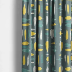 Gardintyger Mönstrade|Arvidssons Textil<Arvidssons textil Under trädet turkos tyg – bomullstyg med blad