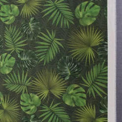 Dynväv< Uteväv botanic grönt tyg med bladmönster till utemöbler