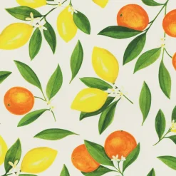 Blommiga Möbeltyger|Dynväv< Uteväv Citrus offwhite tyg till utemöbler