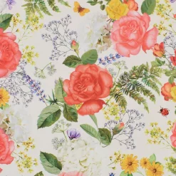 Blommiga Möbeltyger|Dynväv< Uteväv Rose garden tyg till utemöbler