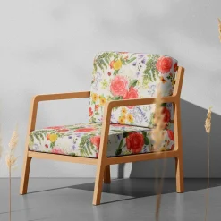 Blommiga Möbeltyger|Dynväv< Uteväv Rose garden tyg till utemöbler