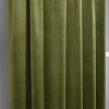 Sammetstyger|Gardiner Enfärgade<Nordisk Textil Velvet grön enfärgade sammetsgardiner