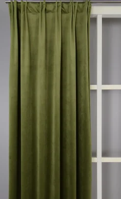 Gardintyger Enfärgade|Sammetstyger<Nordisk Textil Velvet grön enfärgat sammetstyg