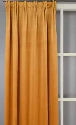 Gardintyger Enfärgade|Sammetstyger<Nordisk Textil Velvet gul enfärgat sammetstyg