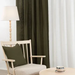Enfärgade Kuddfodral<Nordisk Textil Verone Linne Grön kuddfodral