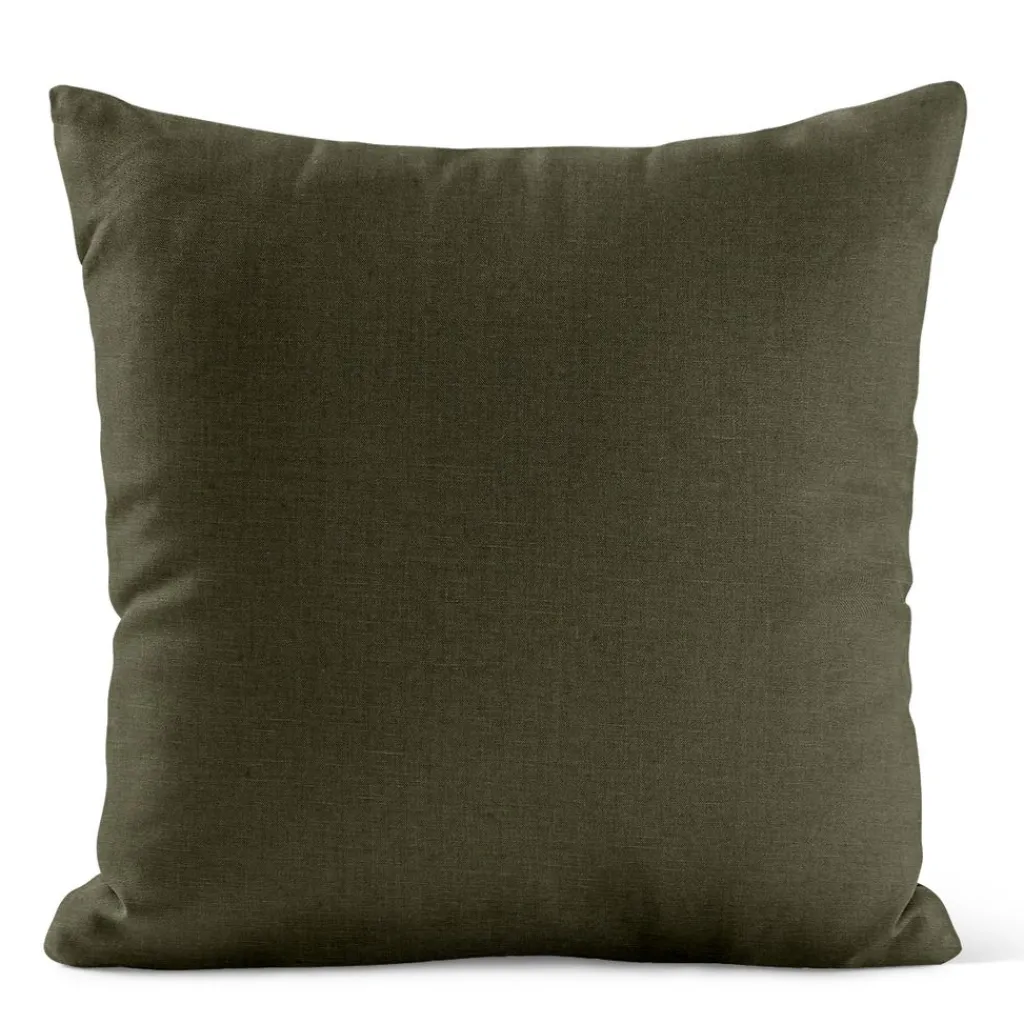 Enfärgade Kuddfodral<Nordisk Textil Verone Linne Grön kuddfodral