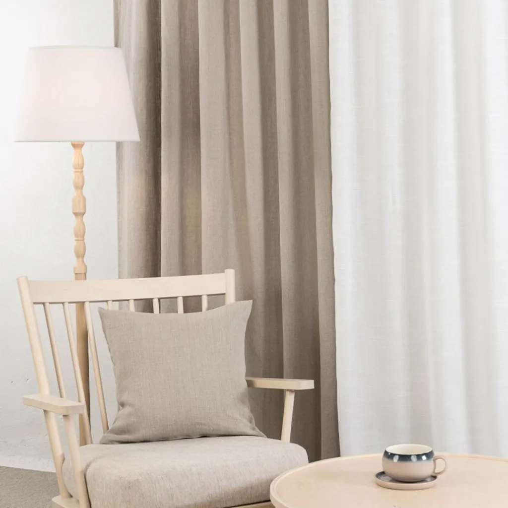 Gardintyger Enfärgade|Linnetyger<Nordisk Textil Verone Linne Natur – Stentvättat 100 % Lin