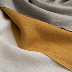 Gardintyger Enfärgade|Linnetyger<Nordisk Textil Verone Linne Ockra – Stentvättat 100 % Lin