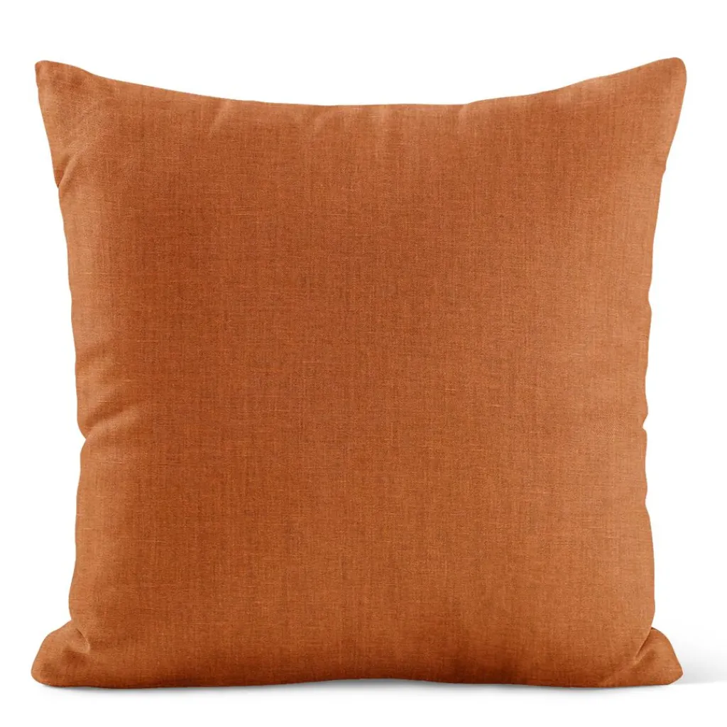 Enfärgade Kuddfodral<Nordisk Textil Verone Linne Rost kuddfodral