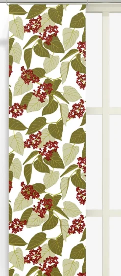 Panelgardiner<Arvidssons textil Vid Fikabordet röd panelgardiner
