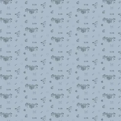 Gardintyger Mönstrade|Barnmönster<Arvidssons textil Villa Villekulla blå tyg