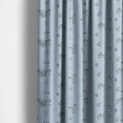 Gardintyger Mönstrade|Barnmönster<Arvidssons textil Villa Villekulla blå tyg