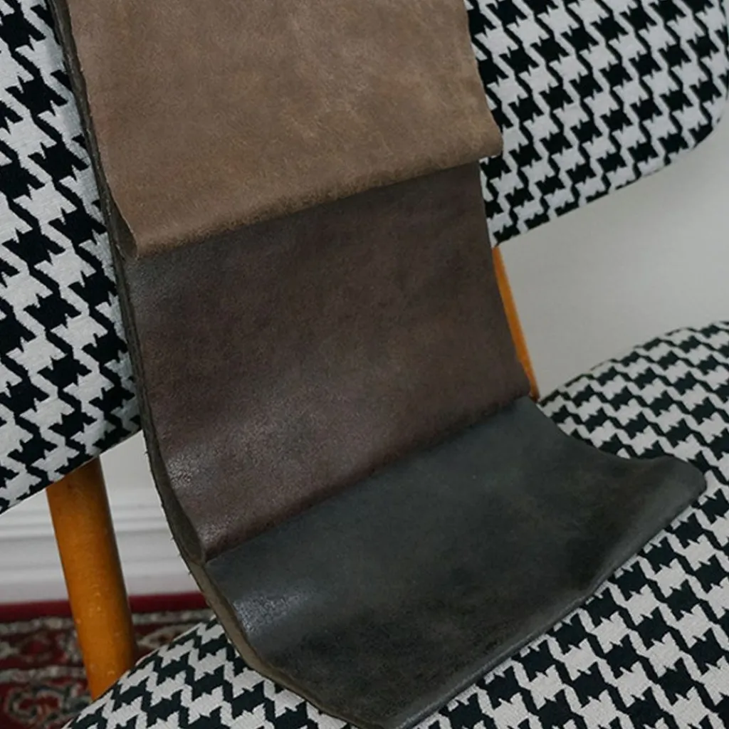 Enfärgade Fuskskinn<Nordisk Textil Vinny brun - Hållbart fuskskinn med sliten vintage look