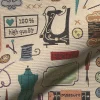 Mönstrade Möbeltyger< Vintage sewing atelier möbeltyg med vintage sybehör och symaskiner
