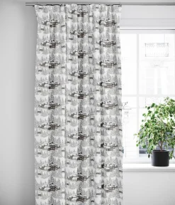 Gardiner Mönstrade|Julgardiner<Arvidssons textil Vinterbyn grå julgardiner
