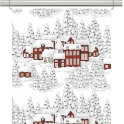 Julgardiner|Panelgardiner<Arvidssons textil Vinterbyn röd panelgardin