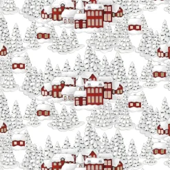 Gardintyger Mönstrade|Arvidssons Textil<Arvidssons textil Vinterbyn röd tyg